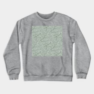 Light Sage Winter Leaves Crewneck Sweatshirt